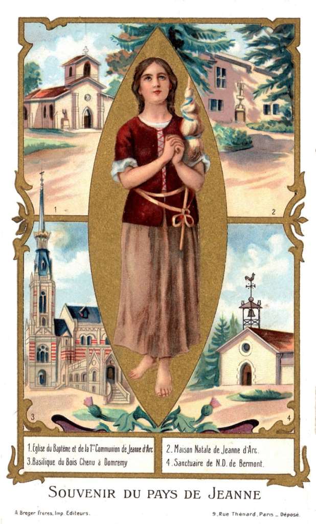 Image pieuse souvenir de Sainte Jeanne d'Arc à Domemy