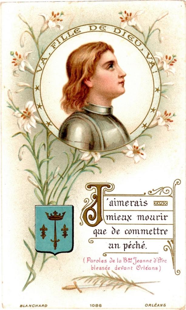 Sainte Jeanne d'Arc, Va Fille de France, Image Pieuse