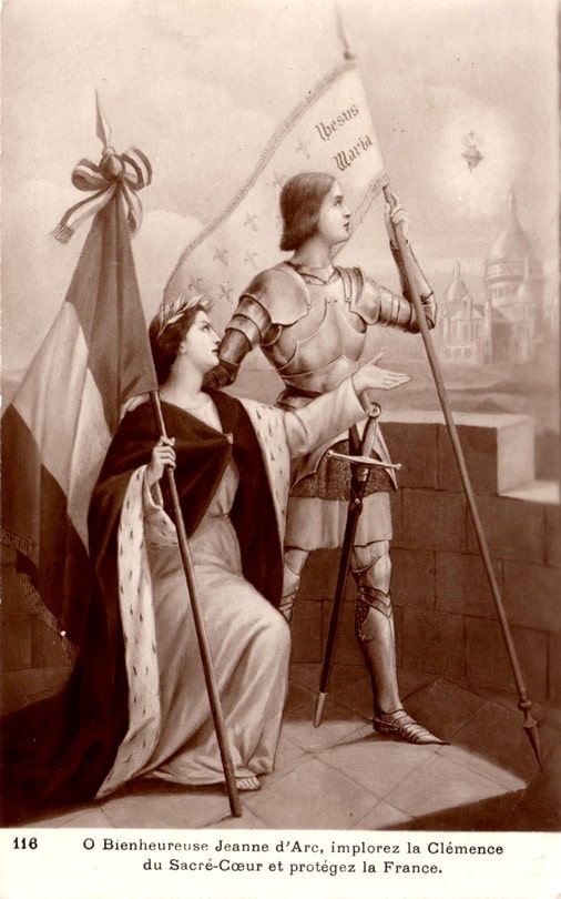 Jeanne d'Arc et Sacré-Cœur protégez la France
