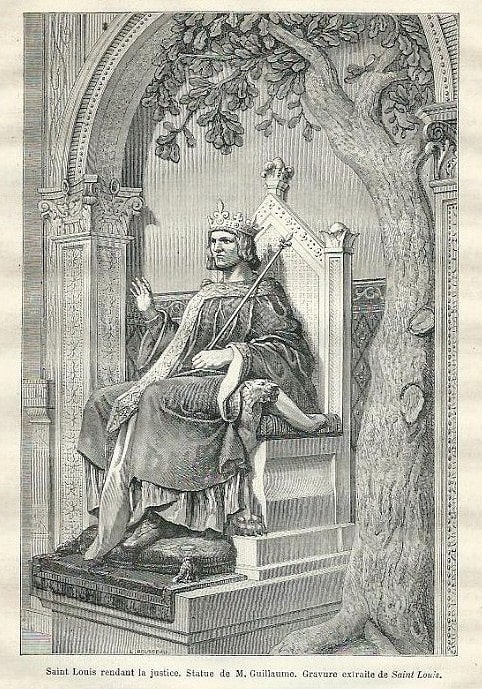 Gravure de la statue de Saint Louis par Guillaume