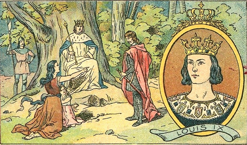 Image de Saint Louis IX rendant justice sous le chêne