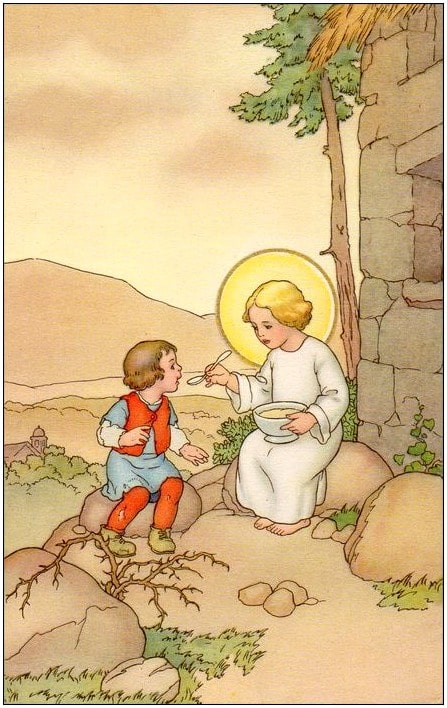 Jésus nourrissant l'enfant pauvre