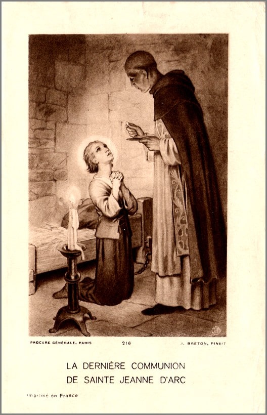 Image pieuse Sainte Jeanne d'Arc dernière communion par Breton