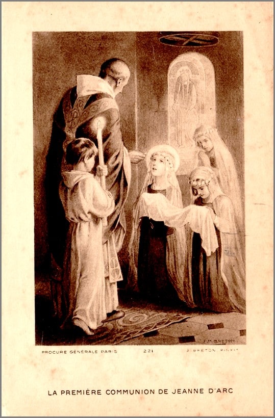 Image pieuse première communion de Jeanne d'Arc par Breton